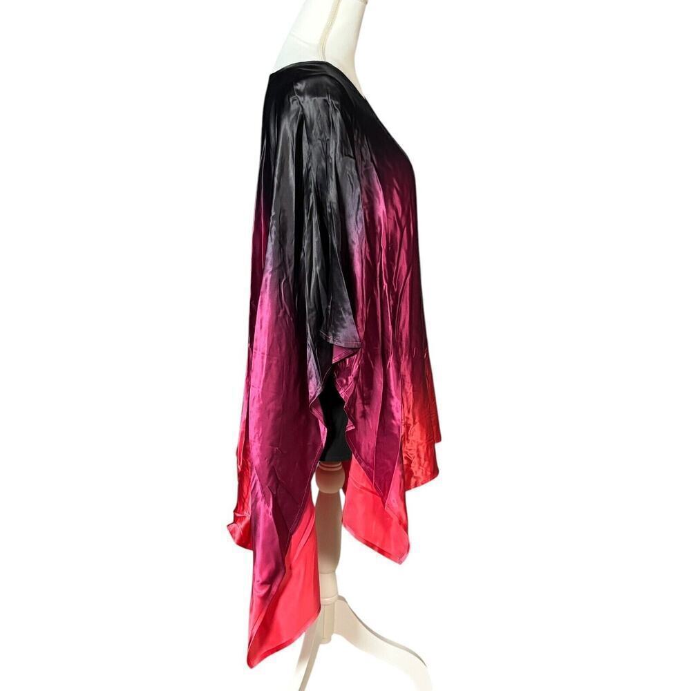 New Caroline Rose Ombre Silk Tunic Size Large Pocho Purple Quiet Luxury Artsy - Picture 4 of 14